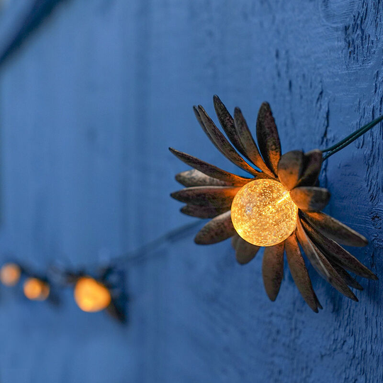 3m Solar Power Outdoor Novelty Flower led Fairy String Lights | Garden Decoration - Gold