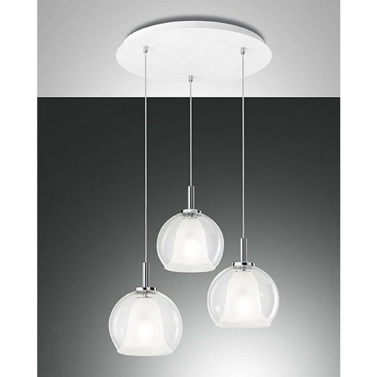 Fabas Luce Bretagna Cluster Pendant Ceiling Light Transparent Glass, E27