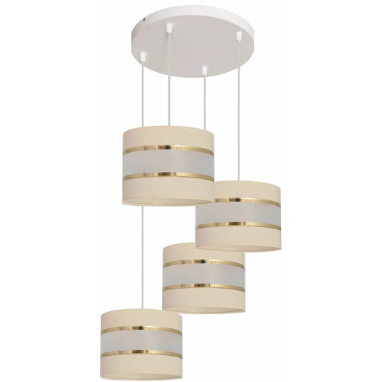 Helam Helen Cluster Pendant Ceiling Light Ecru, Gold, White 35cm