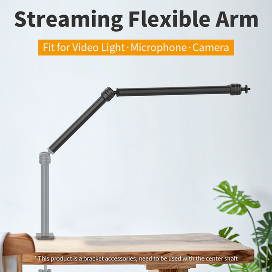 Vijim - LS06 Professional Live Streaming Stand 2-Section Flexible Extendable Arm Aluminum Alloy 1/4 Inch Screw 360¡ã Rotatable Ballhead 1KG Load