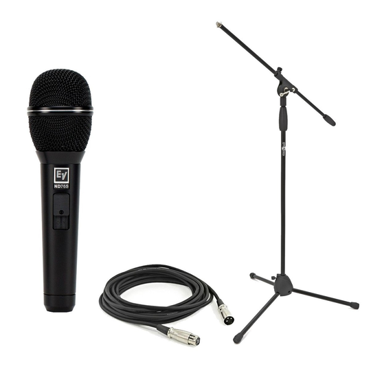 Electro-Voice ND76S Vocal Microphone With Switch with Stand & Cable