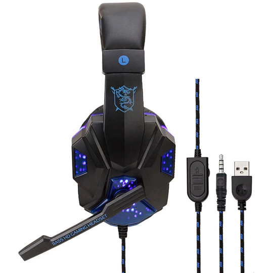 Superseller - SY830MV Wired Computer Gaming Headphones Over-ear Game Headset with Microphone aux+usb Port Volume Control for pc