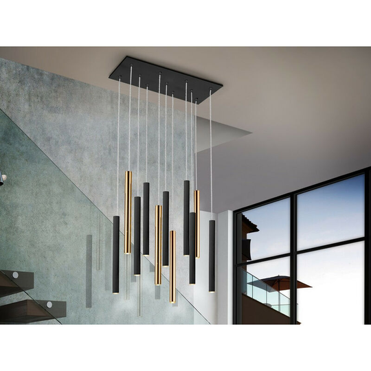 Schuller Varas - Pendant Light Cluster Drop, Glossy Gold, Matt Black