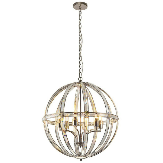 Luminosa Lighting - Luminosa Large Round Pendant, 6 Light E27, Polished Nickel