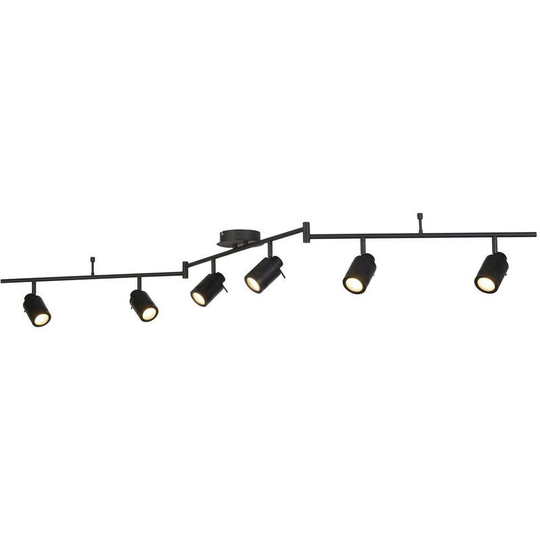 Searchlight Lighting - Searchlight Samson 6 Light IP44 Bathroom Spot SplitBar, Matt Black IP44