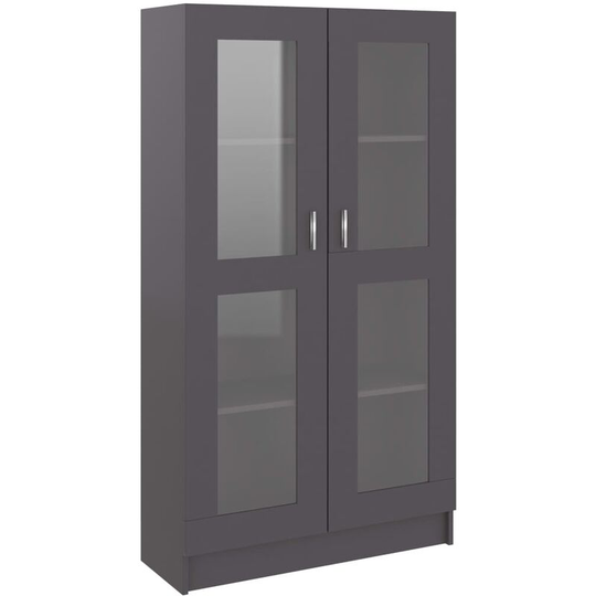 Vitrine Cabinet Grey 82.5x30.5x150 cm Engineered Wood Vidaxl Grey