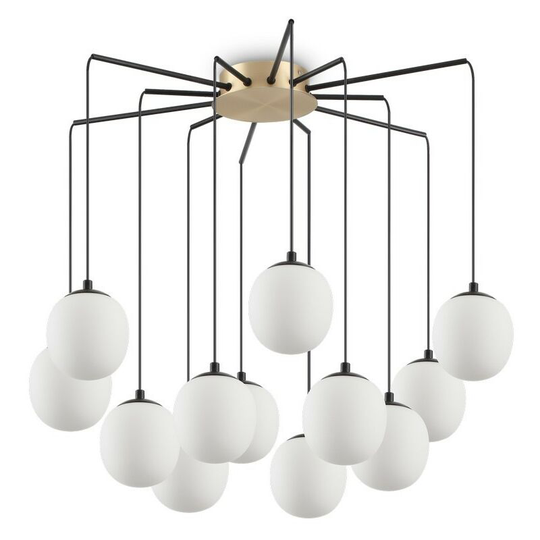 Ideal Lux rhapsody - Indoor Cluster Ceiling Pendant Lamp 12 Lights Black, G9