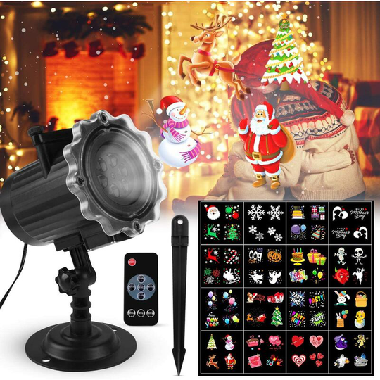 Thsinde - Christmas led light led projector, with 16 hd pattern slides and remote control, waterproofed Christmas led projector, Christmas Decoration