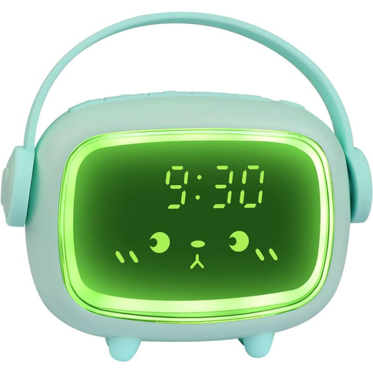 Aougo - led Digital Alarm Clock, Adjustable Digital Alarm Clock, Screen Brightness Timer Night Light Countdown Voice Control Charging Clock (Green)