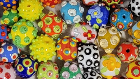 Beginning Lampwork Glass Beads 102-DOTS!