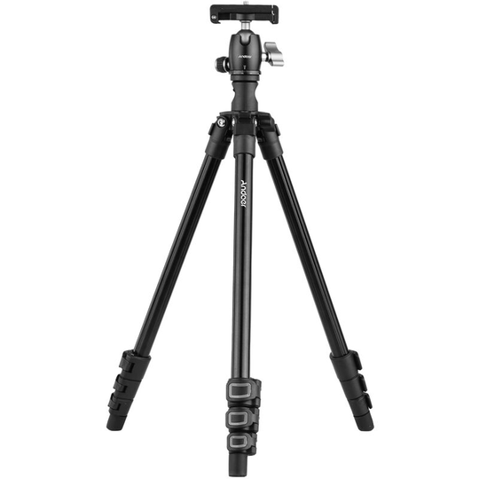 Andoer - Q160H Portable Camera Tripod Horizontal Mount Professional Travel Tripod with 360 Degree Panorama Ball Head Phone Holder Remote Control for