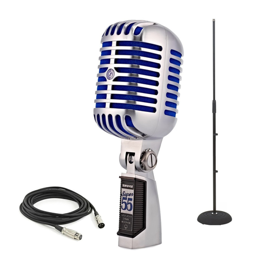 Shure Super 55 Deluxe Vocal Microphone with Stand and 6m Cable