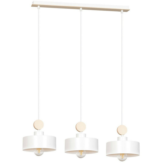 Emibig Lighting - Emibig Tuniso White Bar Pendant Ceiling Light 3x E27