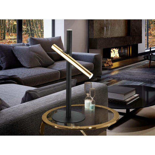 Schuller Lighting - Schuller Varas - Integrated led 2 Light Table Lamp Matt black, Gold