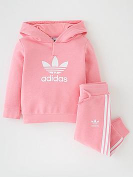 adidas Originals Toddler Kids Adicolor Trefoil Tracksuit - Light Pink, Light Pink, Size 9-12 Months, Women