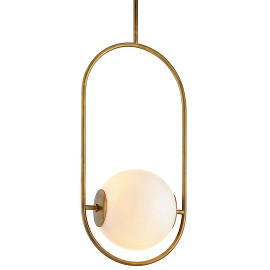 Hudson Valley Lighting - Everley 1 Light Pendant Vintage Brass, Glass.