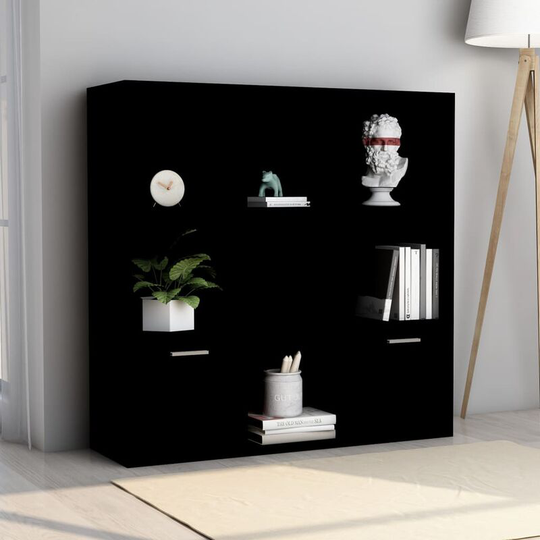 Devenirriche - Book Cabinet Black 98x30x98 cm Chipboard - Black