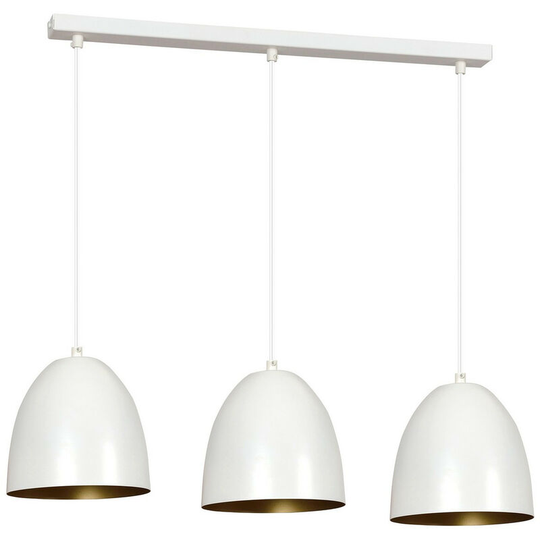 Emibig Lighting - Emibig Lenox White/Gold Bar Pendant Ceiling Light 3x E27