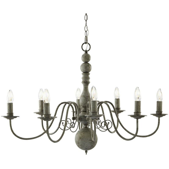 Searchlight Lighting - Searchlight Greythorne - 8 Light Chandelier Grey Finish, E14