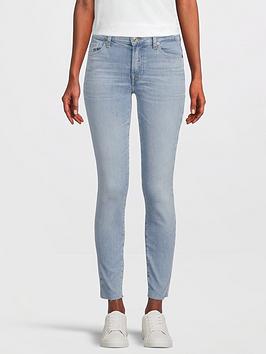 7 For All Mankind High Waist Skinny Slim Illusion Jeans - Light Blue