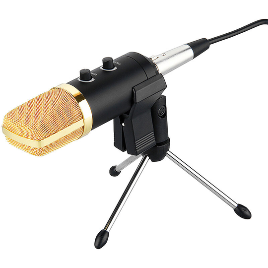 Professional Studio Microphone USB Condenser Sound Recording Microphone with Cardioid Studio Recording Mic for PC Laptop Black