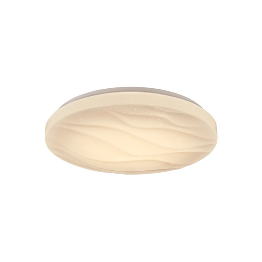 Searchlight Ripple White Round Plastic Led Flush Light - 450mm