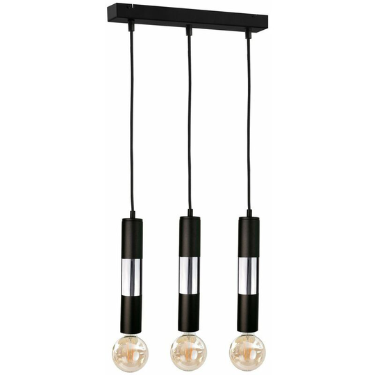 Keter Magnum Bar Pendant Ceiling Light Black, Chrome, 50cm, 3x E27