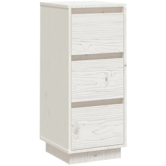 Sideboard White 32x34x75 cm Solid Wood Pine Vidaxl White