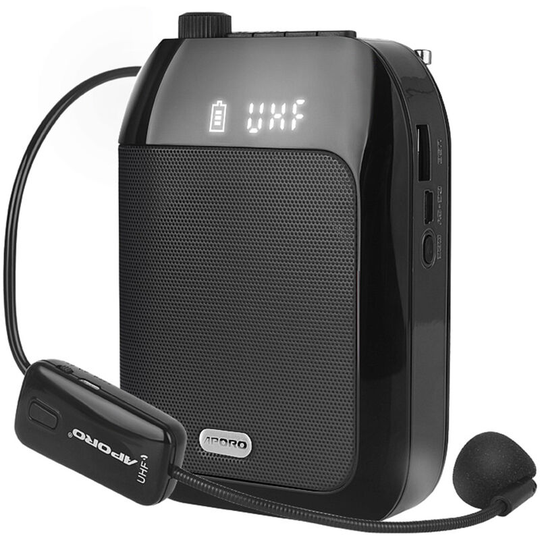 Asupermall - Portable Voice Speaker Amplifier for Teachers with Wireless Microphone Headset Waistband Rechargeable Personal bt Speaker Support Music