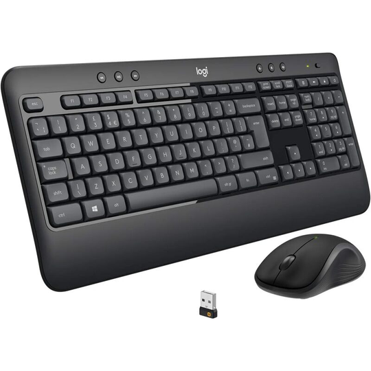 FVO - Logitech MK540 Wireless Windows Keyboard Mouse Combo, 2.4 GHz Connection with Unifying usb Receiver, Multimedia Keys, 3-Year Battery Life,