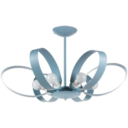 Onli Lighting - Onli Serena Designer 6 Light Pendant Ceiling Light, Blue