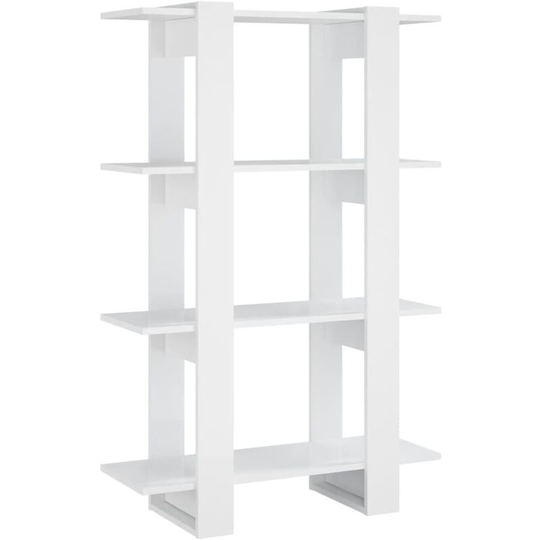 Book Cabinet/Room Divider High Gloss White 80x30x123.5 cm Vidaxl White