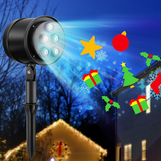 Christmas Projector Light Lawn Stake Outdoor 5 led Laser Light Festival Decor