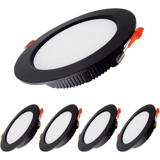 Aougo - 5 Pack led Recessed Spotlight, 7W 700lm=70W Incandescent, IP44, Warm White 3000K, Recessed Ceiling Light for Bathroom, Kitchen, Living Room