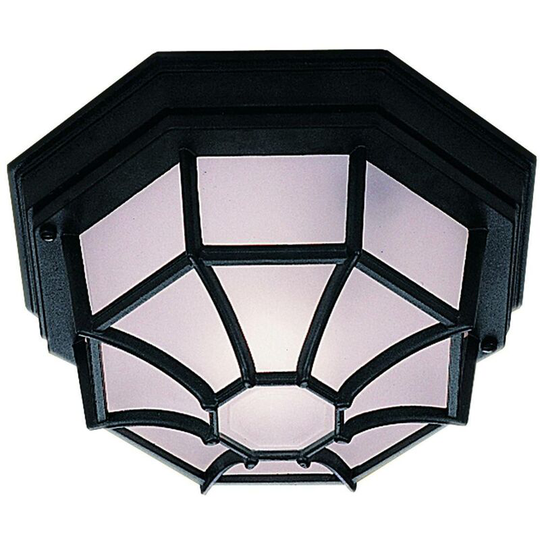Searchlight Lighting - Searchlight Outdoor - 1 Light Outdoor Flush Ceiling Light Cast Aluminium Black IP54, E27