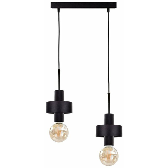 Keter Unica Bar Pendant Ceiling Light Black, 50cm, 2x E27