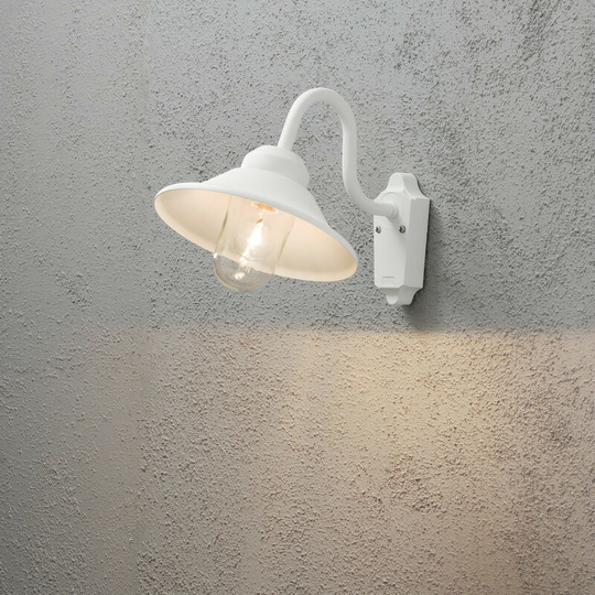 Konstsmide Vega Outdoor Classic Dome Matt White Wall Light, IP23