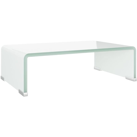 Vidaxl - tv Stand/Monitor Riser Glass White 40x25x11 cm White