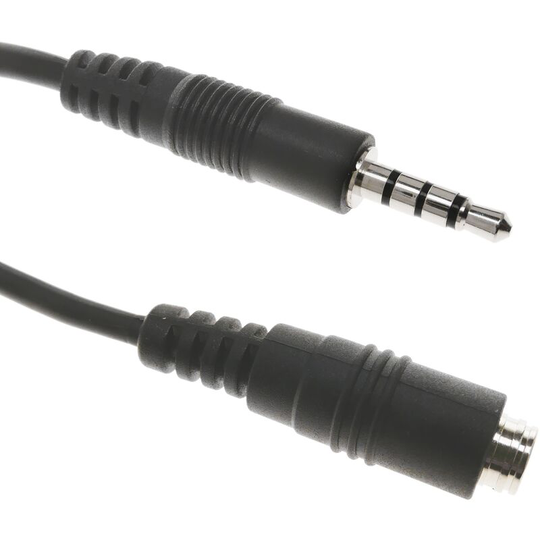 BeMatik - Audio cable headset and microphone minijack 4 pin 3.5mm type male to female 3m