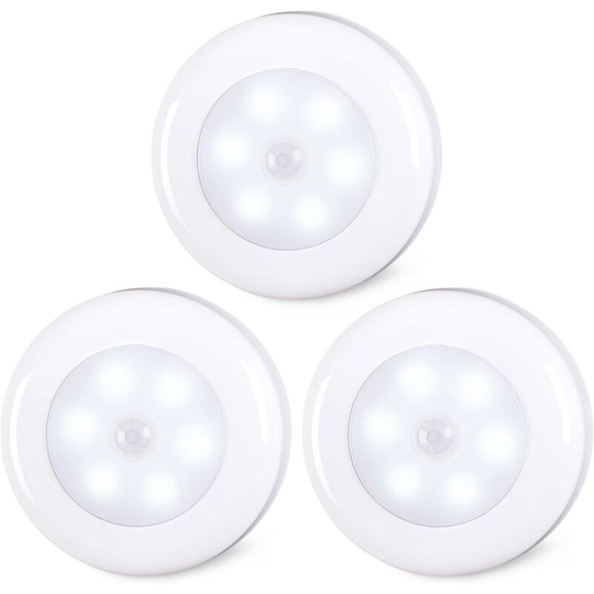 Aougo - Indoor Motion Sensor Lights, star-spangled High cri Stick on Puck Lights Battery Operated, Wireless led Light for Under Cabinet, Closet,