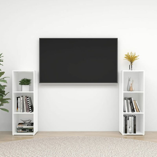 Tv Cabinets 2 pcs White 107x35x37 cm Chipboard FF3079907_UK - Topdeal