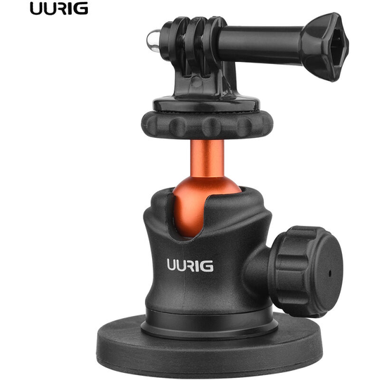 Uurig - BH-07 Mini Ball Head Camera Tripod Mount 1/4 Inch Screw with Magnetic Base Sports Camera Mount Adapter Replacement for dji/ GoPro 11/10/9
