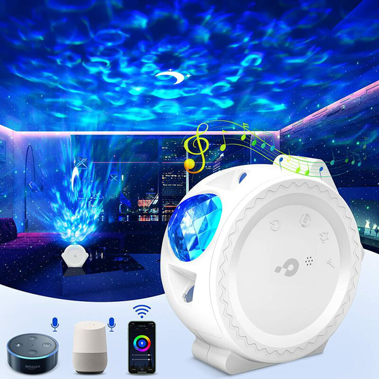 Thsinde - in 1 Smart Home led Projector Lamp Compatible with Alexa Google Assistant, Dynamic Projector Galaxy Night Light for Baby Kids Bedroom
