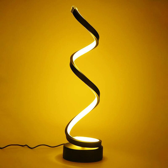 Aougo - Dimmable Led Spiral Desk Table Lamp - 17W Warm White Black Eye Protection Bedside Lamp Indoor Lighting