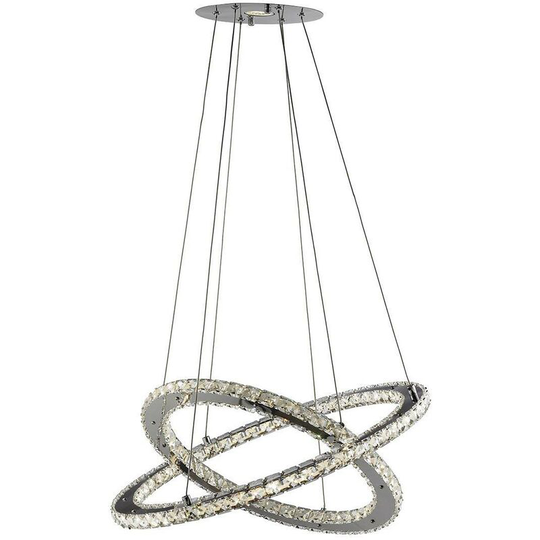 Searchlight Lighting - Searchlight Clover - Integrated led 1 Ceiling Pendant Light Chrome with Crystals, GU10
