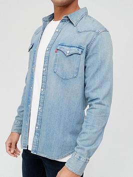Levi's Barstow Denim Western Shirt - Light Indigo, Light Indigo, Size M, Men