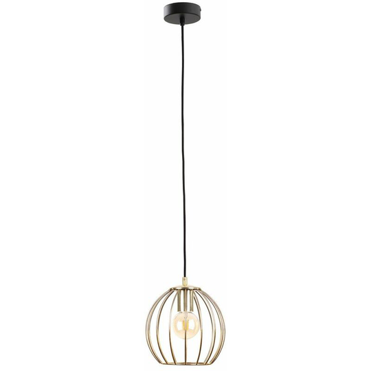 Keter Globe Wire Frame Pendant Ceiling Light Black, Gold, 15cm, 1x E27