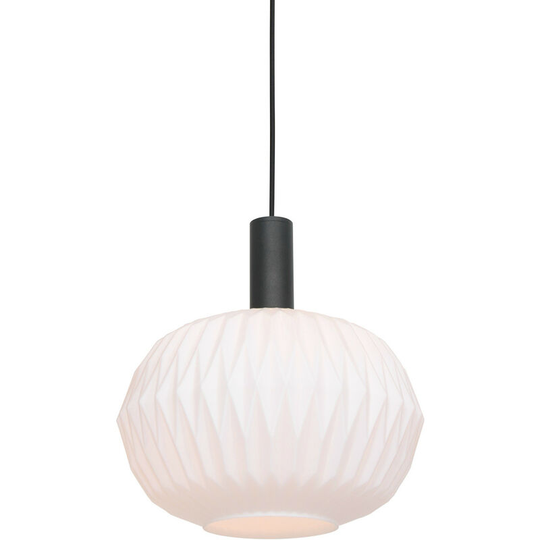 Sienna Verre Nervure Dome Pendant Ceiling Lights Matt Black