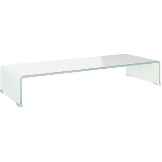 Vidaxl - tv Stand/Monitor Riser Glass White 80x30x13 cm White