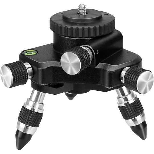 360° Laser Adapter Tripod, with 1/4'-20 male thread and horizontal bubble, hand-operated microphone, rotatable adjustable tripod mount for cross line